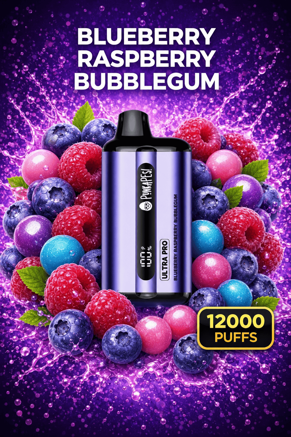 BLUEBERRY RASPBERRY BUBBLEGUM – PUNKAPES ULTRA PRO 12,000