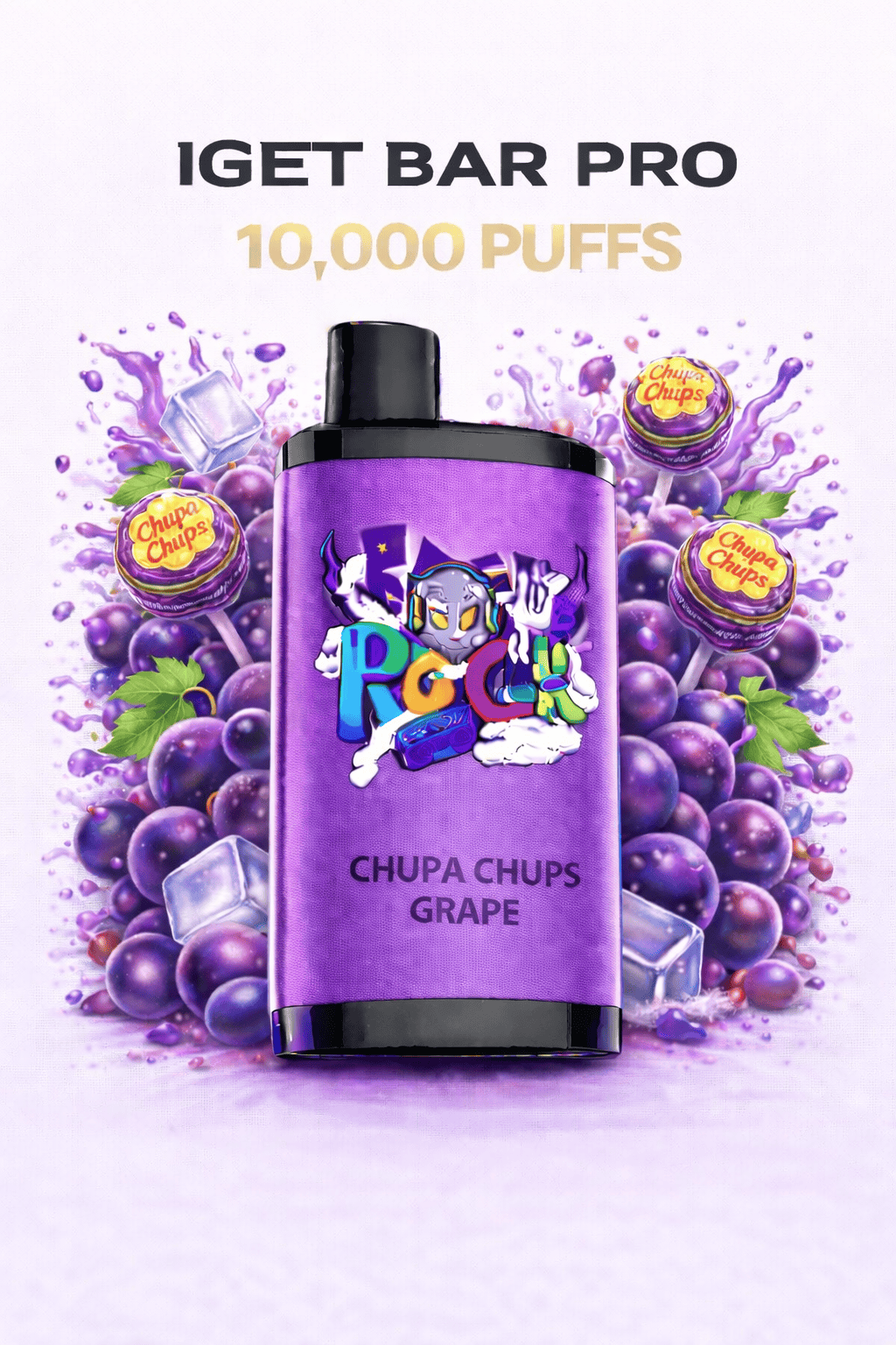 CHUPA CHUPS GRAPE (NEW FLAVOUR!) – IGET BAR PRO 10,000