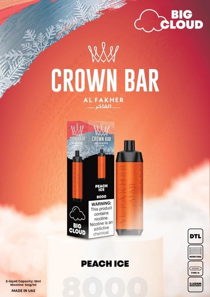 PEACH ICE – AL FAKHER CROWN BAR 8000