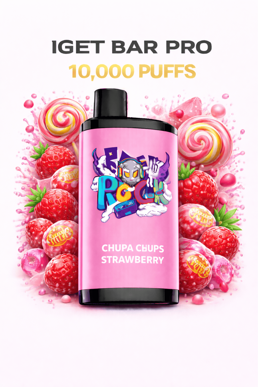 CHUPA CHUPS STRAWBERRY (NEW FLAVOUR!) – IGET BAR PRO 10,000